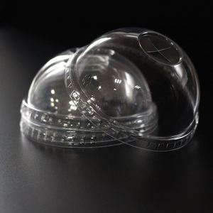 Couvercles plats en PET transparents personnalisés de 78 mm, 89 mm, 92 mm, 95 mm, 98 mm, 117 mm, sans paille, à ouverture rapide pour gobelets en plastique - Product Image 1