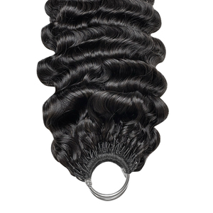 FH Double Drawn Burmese Curly Miracle Knot Crochet Human Hair Feathering Tip Crochet <b>Braids</b> Human Hair <b>Extension</b> - Product Image 4