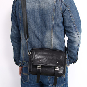 Men's Genuine Leather Crossbody <b>Bag</b> <b>Black</b> <b>Small</b> Handmade Shoulder <b>Bag</b> Everyday Use - Product Image 4