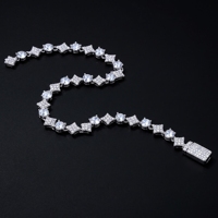 Bracelet Tennis en Fer avec Zircons Étoiles 6mm, Tendance Hip Hop Unisexe, Bijoux et Accessoires Populaires Transfrontaliers Europe États-Unis Dongguan