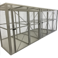 Cage de rangement en acier gris pour sous-sol, casier de sécurité en treillis métallique pour appartement, école et supermarché