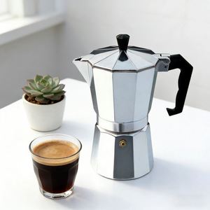 Cafetière Moka Moderne Économique en Aluminium Argenté pour Expresso sur Plaque de Cuisson, Accessoire de Cuisine Ecocoffee - Product Image 2