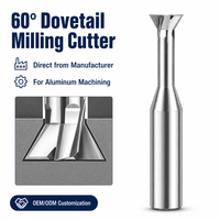 Fraise à queue de cygne à 60 degrés, 4 cannelures, en carbure monobloc non revêtu, pour usinage CNC de rainures en acier, ODM OEM