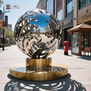 Espejo esférico hueco de acero inoxidable de alta calidad, Bola de mirada, adorno de jardín pulido, escultura de paisaje - Product Image 4