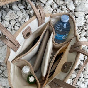 Grand sac en coton à poche intérieure, sac fourre-tout de plage, de shopping, avec poignée en cuir, simple, durable, vente en gros, collection - Product Image 5