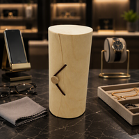 Boîte cylindrique en placage de peau de bouleau naturelle, faite à la main, pour biscuits, thé, lunettes, téléphone, bijoux, montres, emballage de rangement