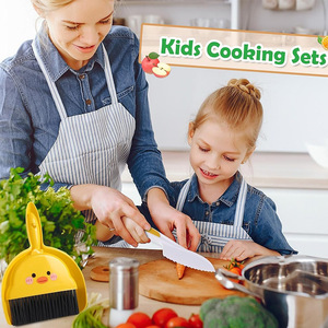 17-piece <strong>Childrens</strong> <strong>Cutlery</strong> Safety <strong>Set</strong> Non-slip Hand-safe Plastic Knife Cutting Board Playset Eight-Piece <strong>Set</strong>; Pretend SimulaSure - Product Image 4