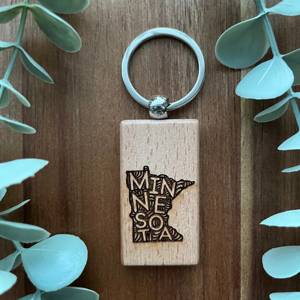 Llaveros de madera personalizados <span class=keywords><strong>Minnesota</strong></span> grabados con láser - Product Image 4