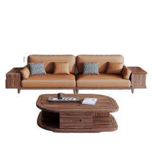 New Chinese Style Solid Wood Sofa Black <b>Walnut</b> Mortise And Tenon Joint Four Seater Living Room Storage Sofa - Product Image 3