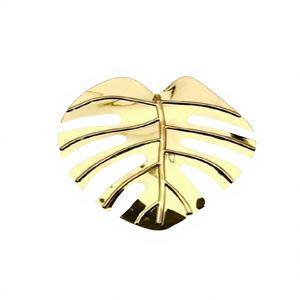 Anillo para Servilletas de Acero Inoxidable con Diseño de Hoja de Monstera Dorada, Ecológico, Duradero y Elegante, Accesorio de Mesa para Bodas y Fiestas - Product Image 1