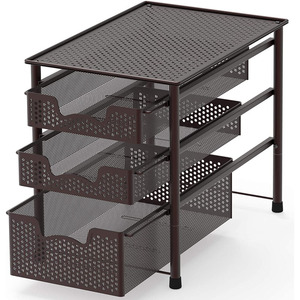 Bathroom Kitchen Utensils Spice Bottle Washing Supplies Holder Free Standing Cabinet Sliding Basket Organizer Drawer