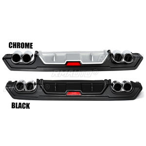 Difusor de Parachoques Trasero Inferior Negro/Cromado con Salida de Escape Doble para Honda Civic 10ª Generación Sedán 4 Puertas 2016-18 JDM - Product Image 2