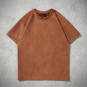 T-shirt tricoté décontracté pour homme, couleur unie, coupe longue et ample, 100 % coton, manches courtes, anti-plis, séchage rapide, écologique - Product Image 2