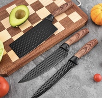 Fabriek Keukenmessenset Met Afgedekt Handvat Zesdelige Chef's Groente Fruitmes Keukenschaarset