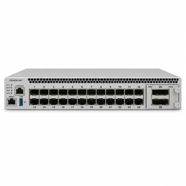 24-Port 25G SFP28 Managed Switch C9300X-24Y-E Stackable L3 Modular Uplink Enterprise Network 10G 25G