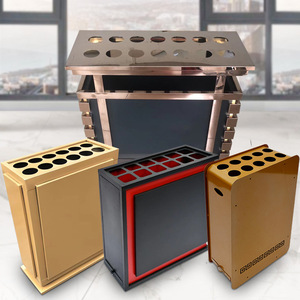 Soporte para Paraguas Pintado, Capacidad para 12, Estilo Industrial Dorado, Estante de Almacenamiento para Vestíbulo de Hotel - Product Image 1