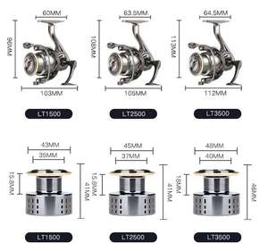 Nave da pesca in ghisa a distanza con doppio cuscinetto a bobina poco profonda interamente in metallo - Product Image 3