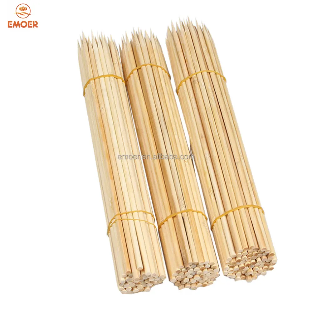 EMOER palo redondo de bambú para barbacoa