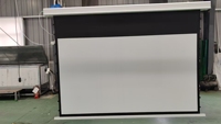 Écran de projection motorisé encastré au plafond, grand format, haut de gamme, 4K, blanc mat, PVC, 16:9, 160-200 pouces, gain 1.1, longue portée