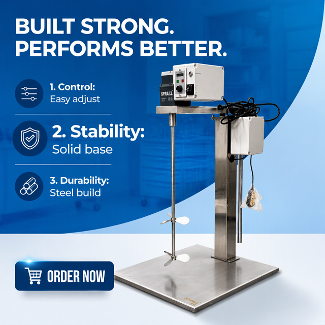SPRALL Industrial Overhead Motor Stirrer Chemical Cosmetics Coating Paint Solvent Electric Drum Liquid Shampoo Mixers Machine
