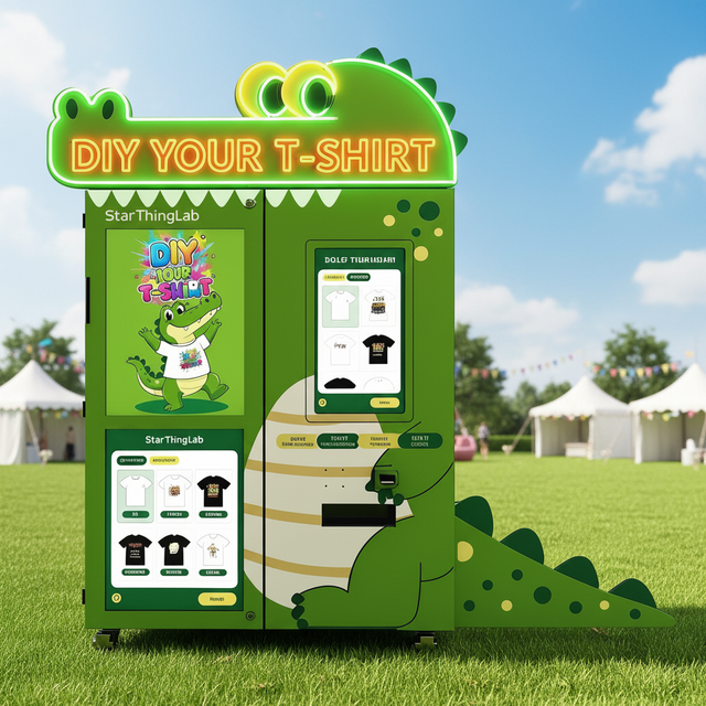 AI Printing T-Shirt Automatic Vending Machine with Touch Screen T Shirt Printing Kiosk in Shopping Malls Scenic Areas