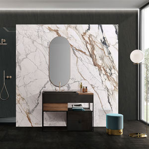 중국 욕실 골드 정맥 세라믹 대형 벽 타일 Calacatta 황금 흰색 도자기 바닥 타일 광택 - Product Image 2