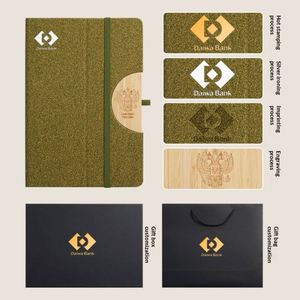 Cuaderno Ecológico Biodegradable con Tapa Dura de Bambú, Caja de Regalo, Logotipo Personalizado, Set de Regalo Empresarial Transfronterizo - Product Image 4