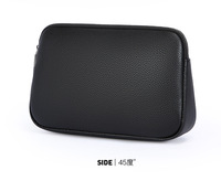 Sac à main pour homme en cuir véritable et nylon, avec fermeture éclair, antivol, intelligent, avec lecteur d'empreintes digitales, portable, imperméable - Simple
