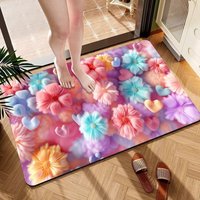 Tapis de bain personnalisé en polyester, fabriqué à la machine, respectueux de l'environnement, adapté aux animaux domestiques, antidérapant, rembourré, résistant aux taches, avec support en PVC enduit