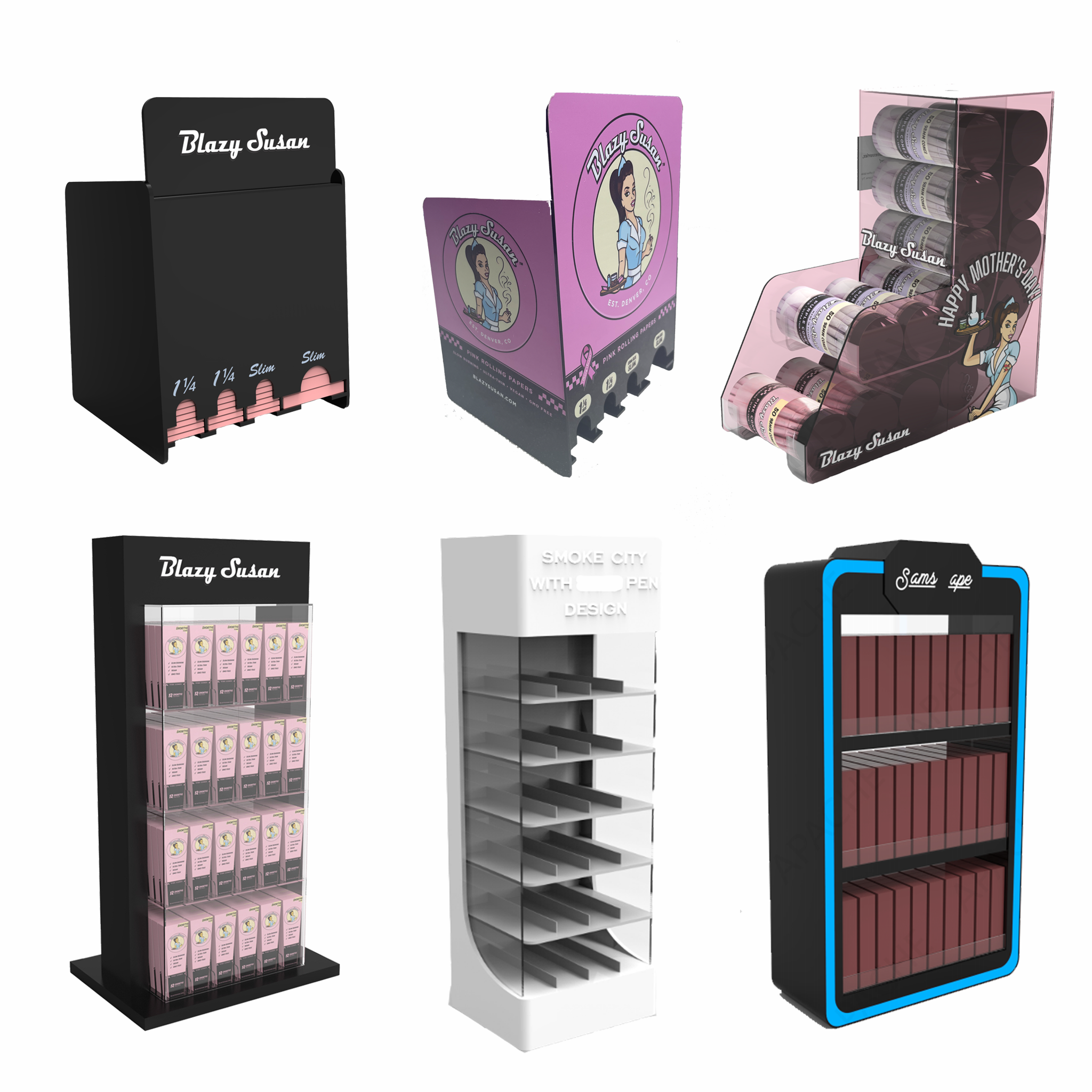 Custom Tobacco Display Rack Cigarette Stand Smoking Accessories Acrylic Metal Wood Retail Smoke Shop Luxury Branded Units Apache