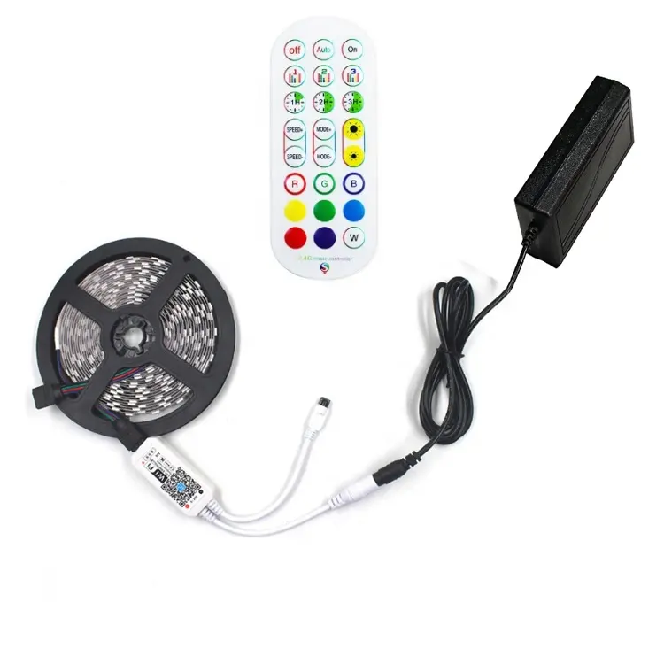 3 tahun garansi CE ROHS irama musik kontrol suara Google Home Alexa 5M 10M Smart WIFI TUYA 5050 RGB kit lampu Strip LED