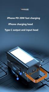 Trạm điện di động 100000mAh, biến tần sóng sin thuần túy, MPPT, dùng cho cắm trại, gia đình, ngoài trời, khẩn cấp, ổ cắm AC, thiết bị chiếu sáng - Product Image 5