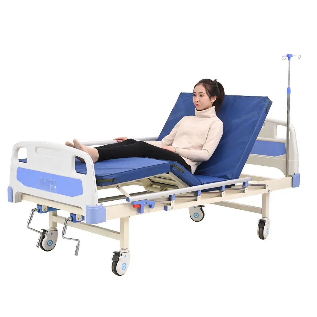 Medical Equipment ABS Two crank Manual Hospital Patient Nursing Bed with Cheap Price