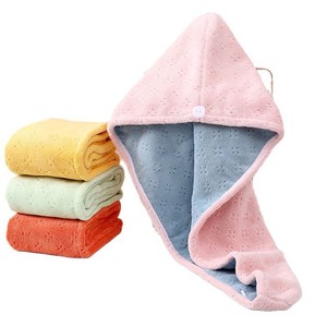 Gorro de secado de pelo de vellón coral, 25x652cm, de secado rápido, color sólido, para mujer, set de regalo - Product Image 4