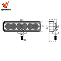 Luces LED de 24W con Certificación ECE R10, Barra de Luz de Una Fila de 6 Pulgadas, Resistencia al Agua IP69K, para Vehículos Todoterreno 4x4, 0605-24