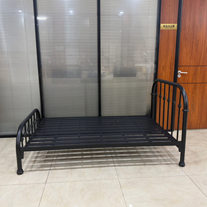 Letti in Metallo Moderni Economici all'Ingrosso, Singoli o Queen Size, con Contenitore, Struttura Bianca o Nera, Mobili per Camera da <span class=keywords><strong>Letto</strong></span>, <span class=keywords><strong>Letto</strong></span> <span class=keywords><strong>Singolo</strong></span> Rialzato con <span class=keywords><strong>Sponde</strong></span> Laterali, Disponibile in Magazzino - Product Image 2