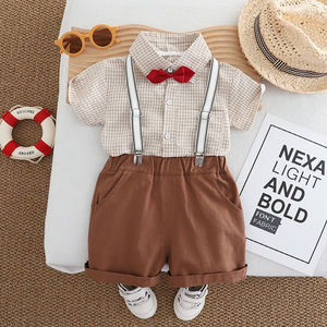 Costume d'été pour enfants Boys 2025 nouveau <span class=keywords><strong>short</strong></span> à manches courtes <span class=keywords><strong>avec</strong></span> bretelles petit costume mode - Product Image 4