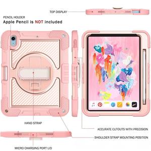 Funda protectora para tableta Apple iPad 10.2 con correa para el hombro, soporte giratorio, cubierta completa anticaídas. - Product Image 4