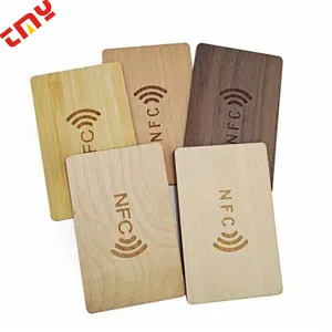 Custom Recyclable Printable RFID Smart Card Access Control Card 13.56Mhz Wooden NFC Business Card Blanks For Laser Engraving