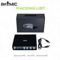 Tarjeta de Sonido Portátil AOSHEN Pro USB para Estudio de Grabación, Metal+ABS, Compatible con Micrófono de 48v, Interfaz Mezcladora de Audio Estéreo para Transmisiones en Vivo