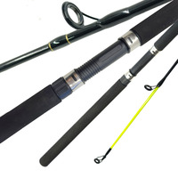 Alpha Fiberglass joran pancing gulung cepat, tongkat pancing Medium berat 2 potong 6'6 "harga murah