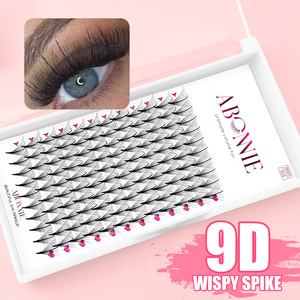 Наращивание ресниц Abonnie: готовые пучки с тонким основанием, 3D, 5D, 7D, 9D, с широким кончиком, 0.07, длинный стебель - Product Image 3