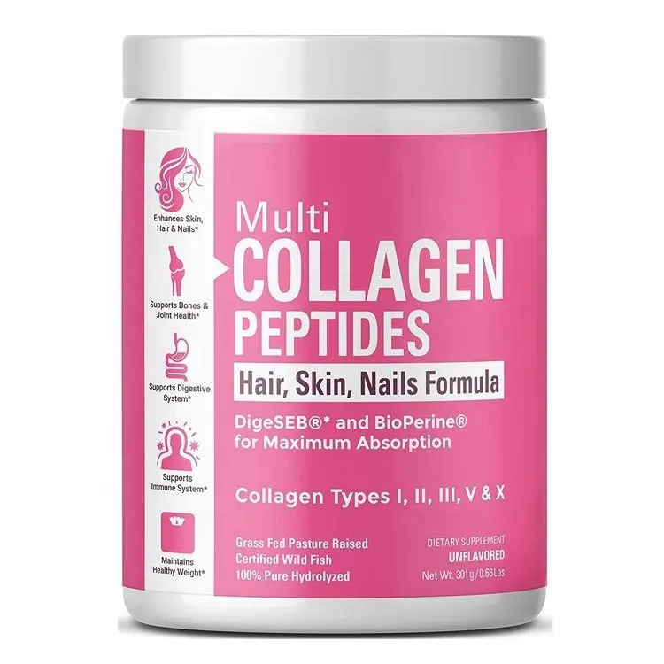 OEM 100% tinh khiết thủy phân cá biển da Collagen Peptide cá Collagen bột Collagen biển protein bột