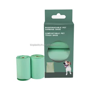 New classic style doggie poo bag biodegradable green walk compostable poop bags for dog waste-540 bags