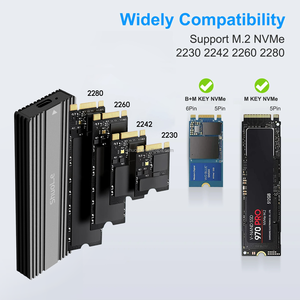 Fabrik OEM Neue Serie HDD-Gehäuse Typ C USB3.<span class=keywords><strong>2</strong></span> Externes HDD-Gehäuse Unterstützt M.<span class=keywords><strong>2</strong></span> SATA SSD HDD-<span class=keywords><strong>Box</strong></span> Aluminium Festplattengehäuse - Product Image 3