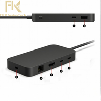 Stasiun Docking Aluminium Multi-Fungsi 7-in-1 USB Type C Hub Ethernet untuk Microsoft Surface