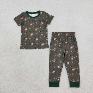 ชุดนอนเด็กผู้ชายแขนสั้นลายเป็ด เสื้อ กางเกง ชุดล่าสัตว์ - Product Image 2