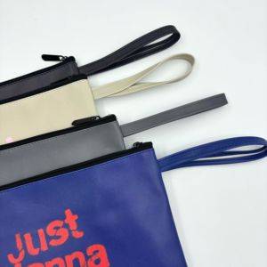 Custom Printed Leather Wristlet <strong>Clutches</strong> Zipper <strong>Bag</strong> <strong>with</strong> Portable <strong>Wrist</strong> <strong>Strap</strong> Handle - Product Image 3