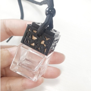 Wholesale Hanging Car Perfume Glass Empty square Bottles Air Freshener Essential <b>Oil</b> <b>Diffuser</b> Aromatherapy Car Bottle in Stock - Product Image 4