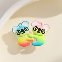 Collier pendentif magnétique lapin mignon à goutte d'huile pour Pâques, cadeau de vacances pour fille, accessoire pour meilleures amies